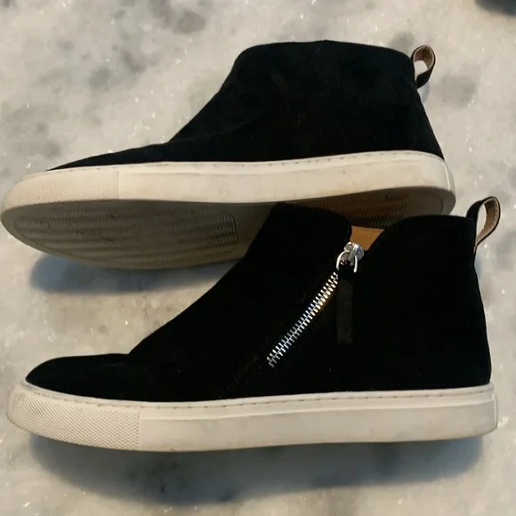 J. Crew Suede High Top Sneakers Black 9.5 - Picture 9 of 9